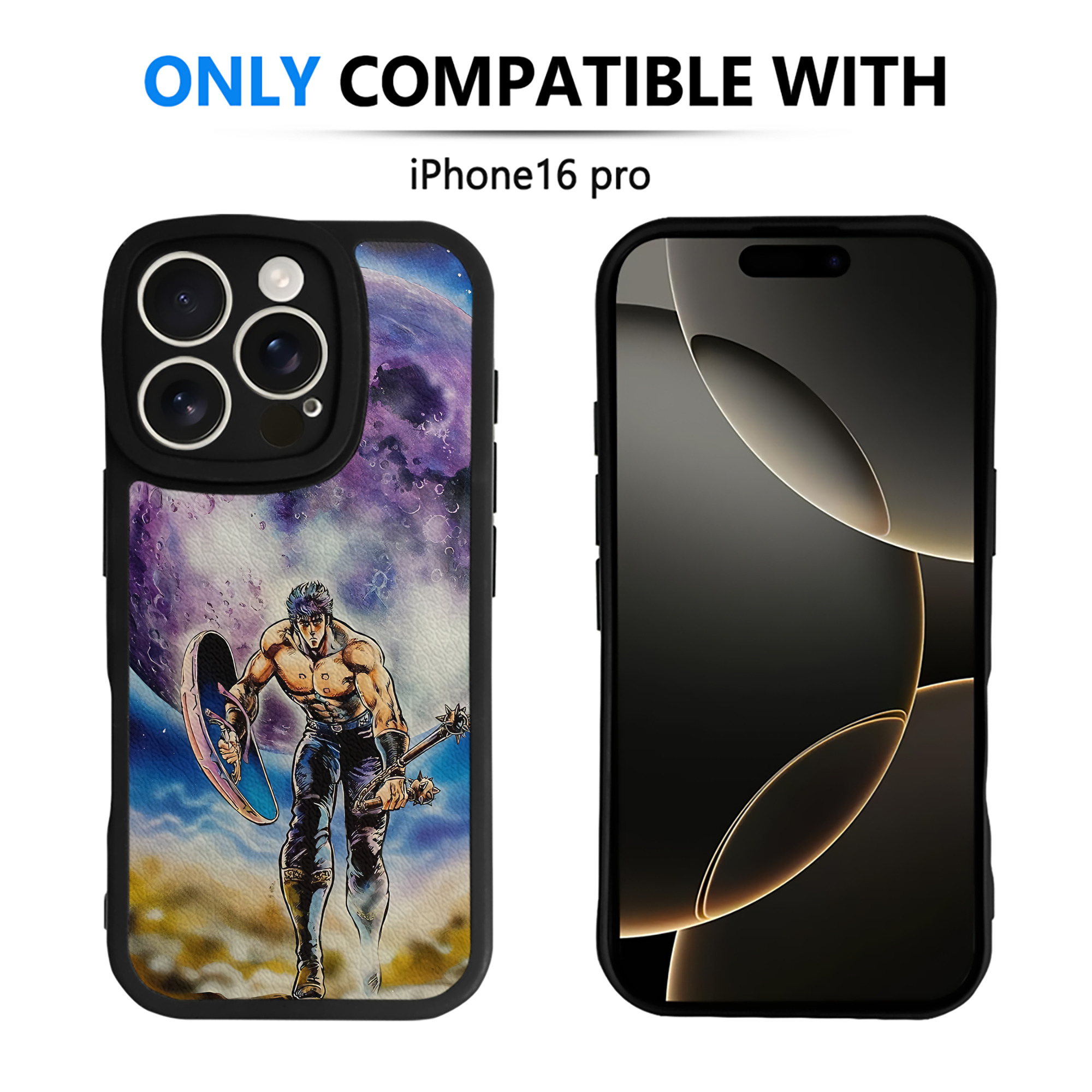 （画像用） 北斗の拳 Fist of the North Star 【iPhone 16シリーズ対応】シリコンスマホケース（レザー調） 材質：シリコン